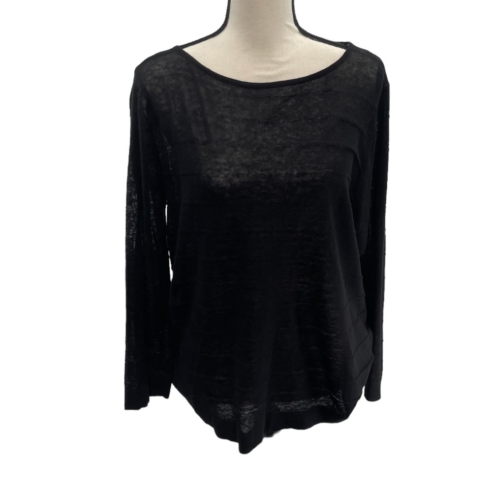 Investments Women's Pullover Textured Lightweight Sweater Black Size 1X